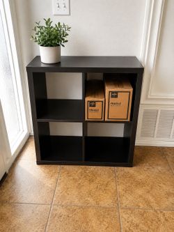 Black 4-Cube Storage Shelf Unit