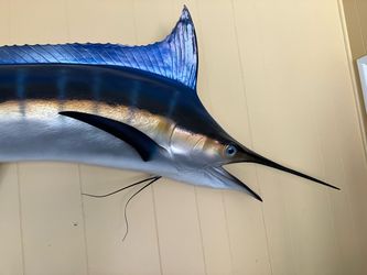 Magnificent blue marlin fish wall mount Hawaiian fishing decor