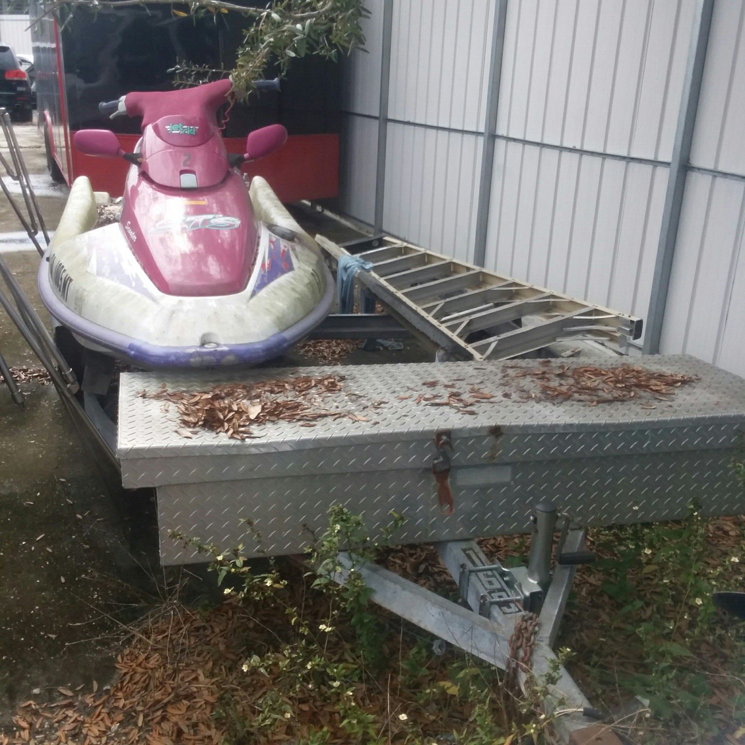 Double Jet Ski trailer with toolbox and free jet ski
