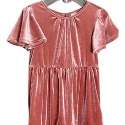 Little Girls Dress Velvet Rose Color Size 2T