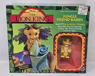 NIB, Sealed! VTG 1994 Disney's The Lion King Jungle Friend Babies Snacking Simba - Mattel - Rare!