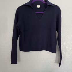 A New Day Women’s XS Navy Blue Ribbed Pullover Sweater