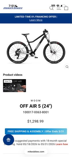 Off air Woom bike