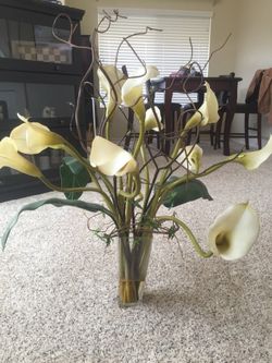 Faux White lily vase