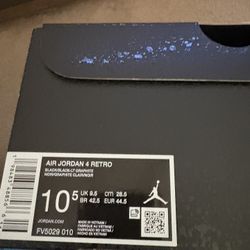 Black Cat Jordan 4 Size 10.5  Men