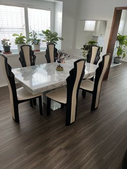 Marble Table And Pedestal