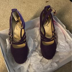 Size 8, Purple Platform Heels