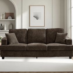 Sofa Couch for Living Room, Modern Loveseat with Comfy Deep Seat, Comfortable Mid-Century 3-Seater Couch for Bedroom Home Apartment Office Lounge, Bro