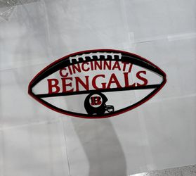 Football Bengals Metallic Metal Sign 9x18 18 Gauge Steel Wall Decor