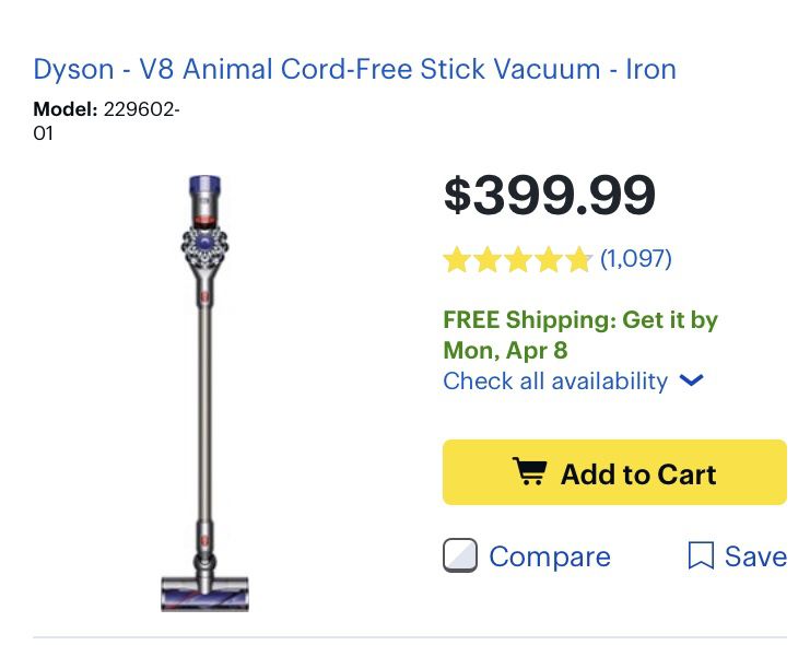 Dyson vacuum V8