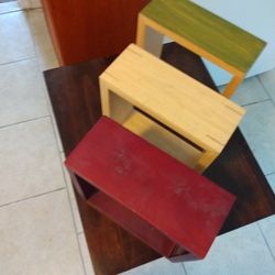Set Of 3 Wall Decor Wood Boxes