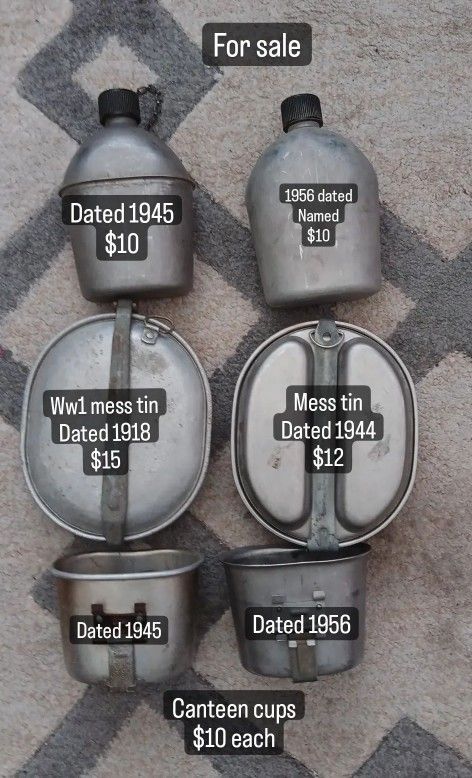 Canteens, Canteen Cups, And Mess Tins