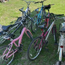 I have a MTX Girl Bike For $25 And l Have two other girl bikes For $30 And I have a mans Schwinn bike with a trailer for$80 and two boy bikes Fo $20 