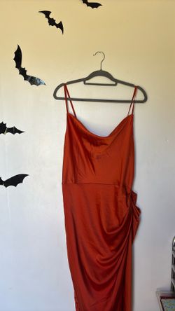 SHEIN Orange satin dress