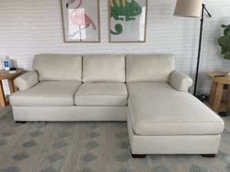 White Pottery Barn Buchanan couch/sectional