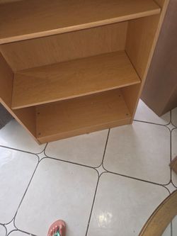 Light Wood Bookcase with Three Shelves