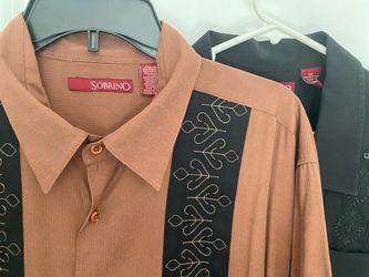 Sobrino Men's Embroidered Button-Up Shirt XXL