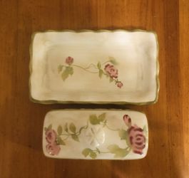 Vintage Cheri Blum For 222 Fifth Butter Dish “Cheri’s Roses”