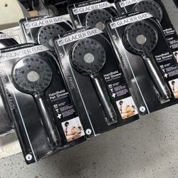 Glacier Bay 5-Spray Shower Single Handheld Wall Mount Handheld Shower Head 1.8 GPM in Black