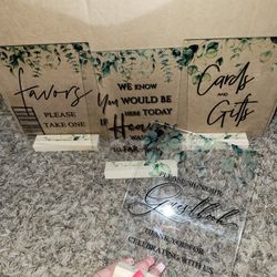 4 Pcs Acrylic Wedding Signs