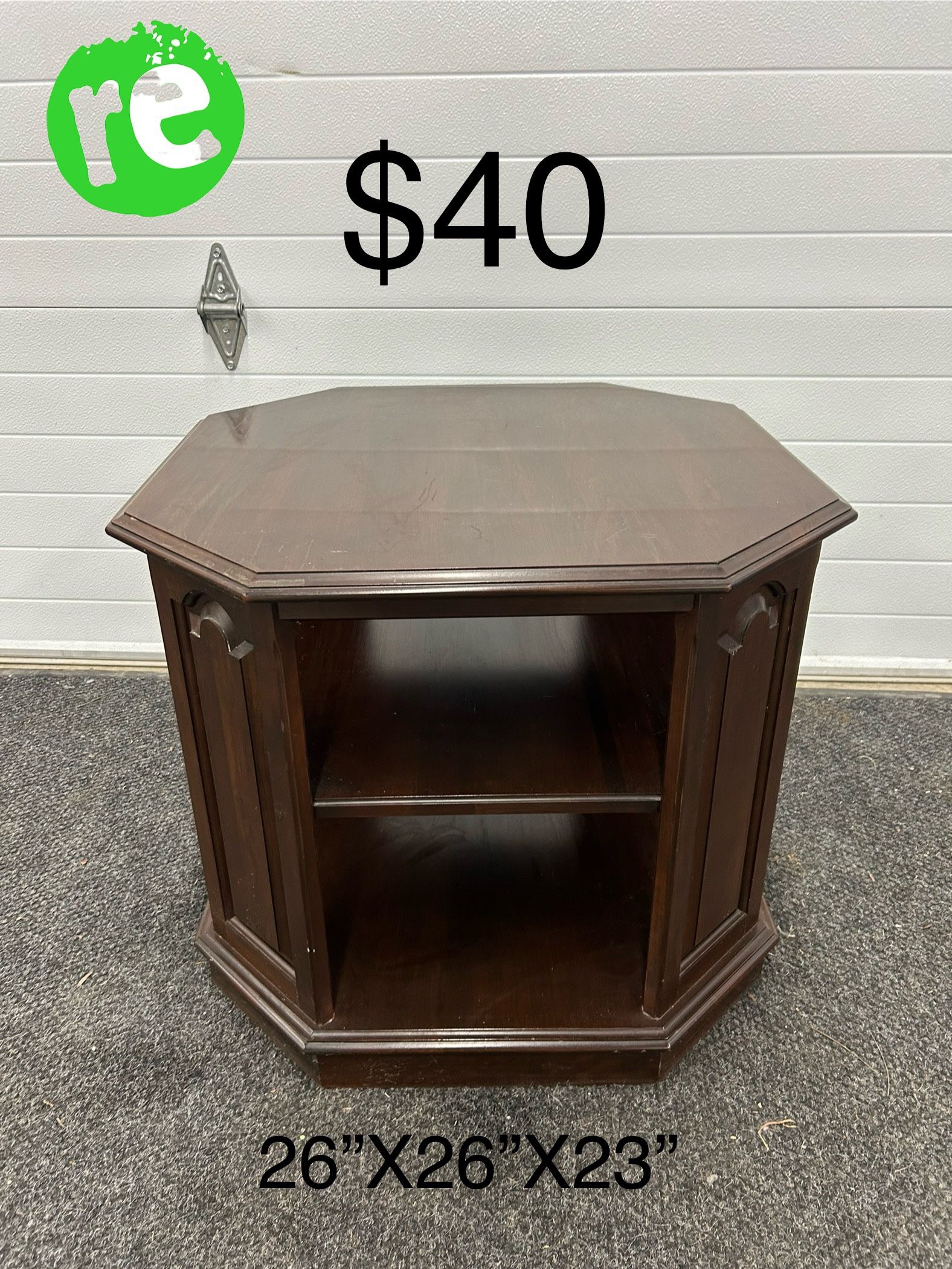 Vintage Octagonal End Table