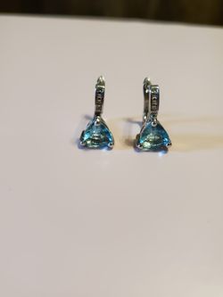 Beautiful Blue And Silver Earrings