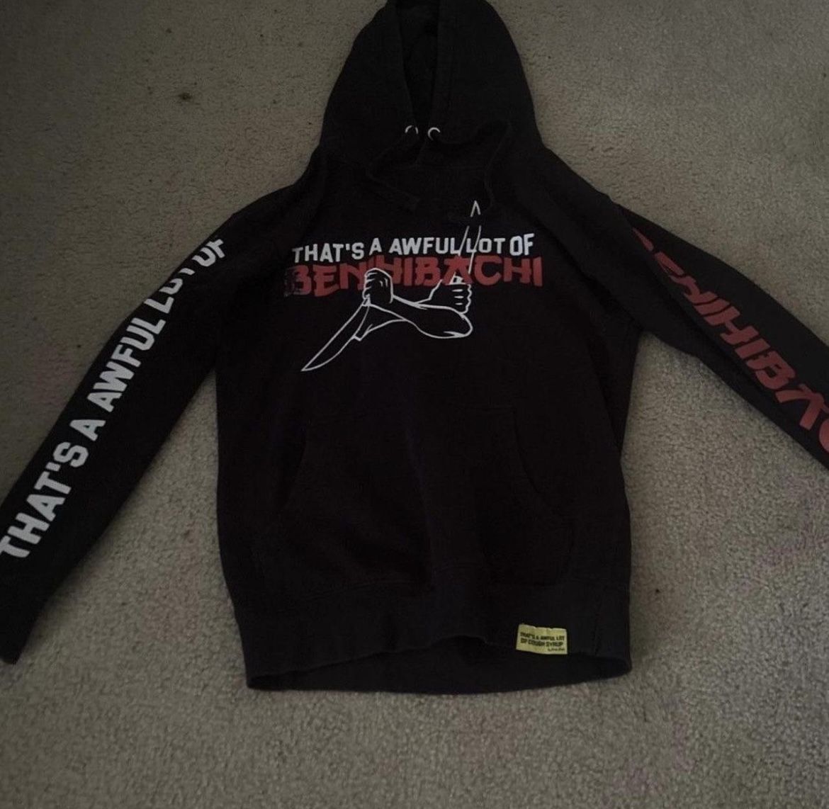 Thats A Awful Alot Of Cough Syrup Black and red Benihachi hoodie