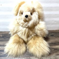 Beige Baby Alpaca Teddy Bear From Peru 