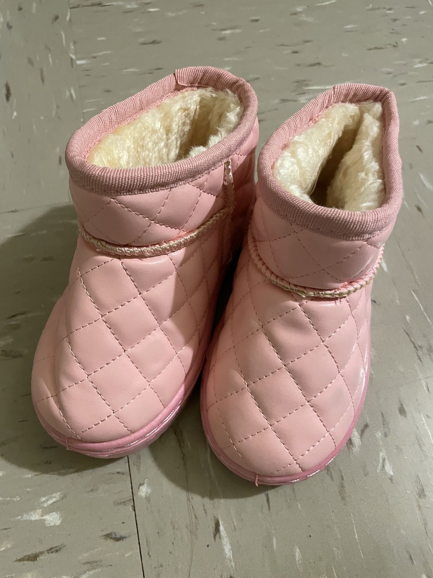 Girls Leather Boots For Winter Waterproof Pink Boots