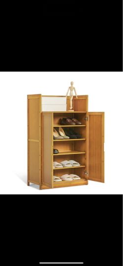 Folding Down Door Entryway Shoe Cabinet - 24" - Shelf Top - Brown 😍👠👞