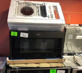 Brand New Whirlpool 1.9 cu. ft. Smart Over the Range Convection Microwave in Fingerprint Resistant Black Stainless HMGA0