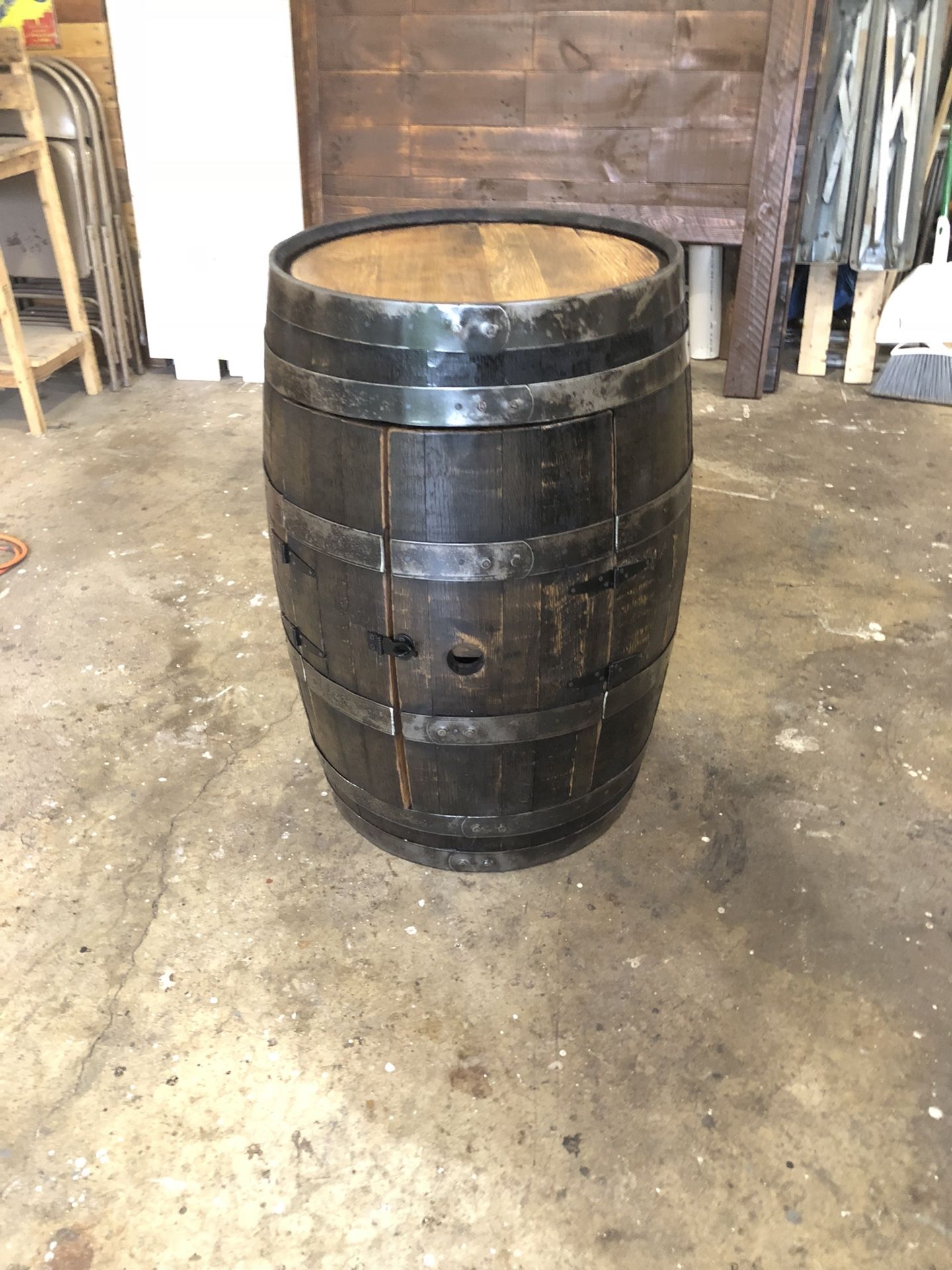 Whiskey Barrel Cabinet
