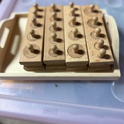 Montessori Wooden  Cylinders Blocks