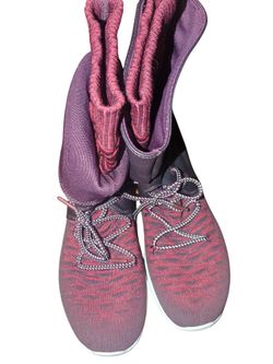 Nike Roche 2 High Knit Hightop Leather  Burgundy Woman's Sz9