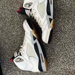Jordan 5 white cement. Size 9!
