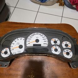 1999=2006 Silverado Tahoe ESCALADE GMC  SS White Background Sppedo Cluster$150.00. 