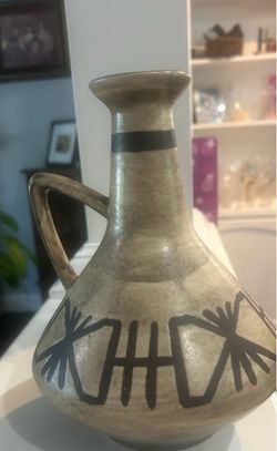 Ceramic Jug Vase with Geometric Pattern