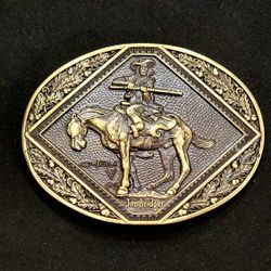 Vintage Belt Buckle Jim Bridger Solid Brass Limited Edition #2128