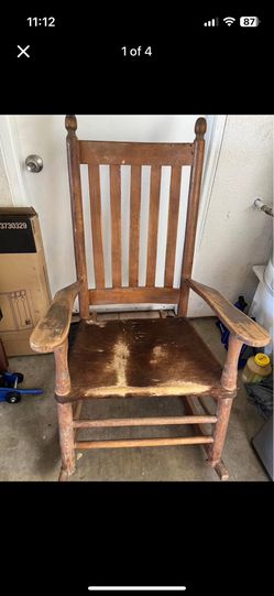 Vintage 1950’s Real Cow Hyde Rocking Chair 