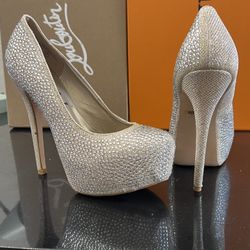Rhinestone Crystal Shoes Sparkly Platform Pumps