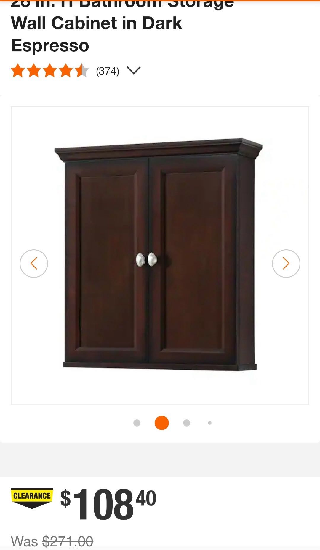 28 Inch Bathroom Storage Wall Cabinet