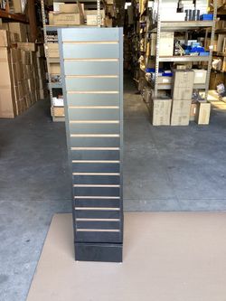 BLACK 12'' x 12'' x 54'' Revolving Slatwall Floor Display Rotating 4 Sided