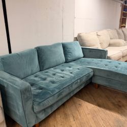 Delivery Available Turquoise sectional sofa couch