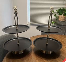 2 Halloween Aluminum Dessert Towers
