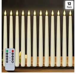 Flameless Taper Candles with Remote Timer