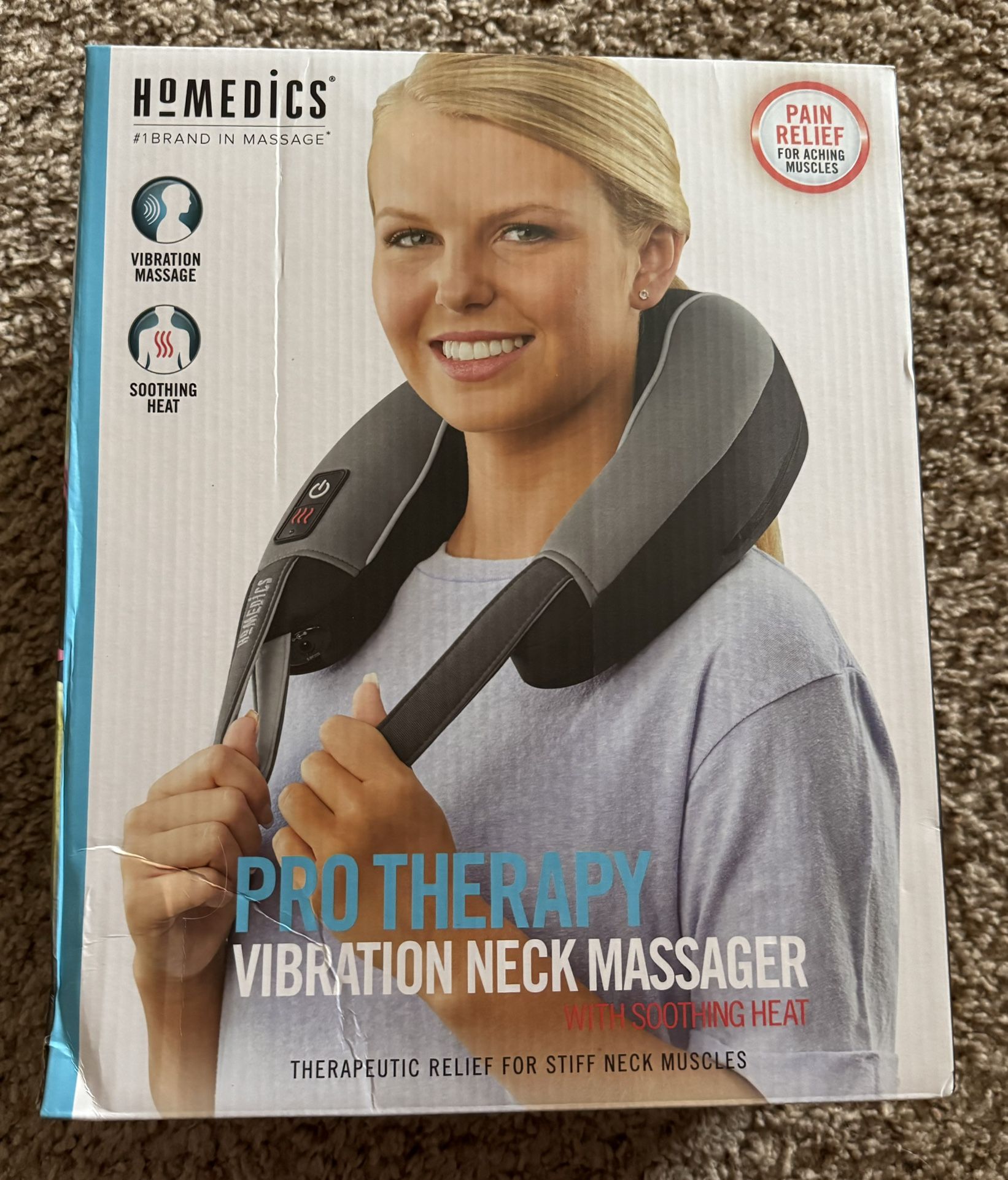 NEW Homedics Pro Therapy Vibration Neck Massager with Heat 
