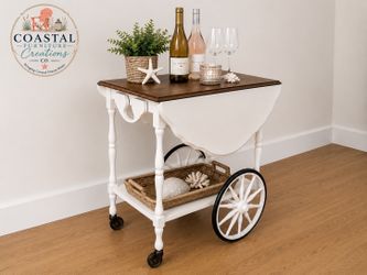 Coastal Charm Wine & Entertaining Cart
