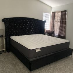 New In Box King Bed Frame With Mattress (Read Description Below)