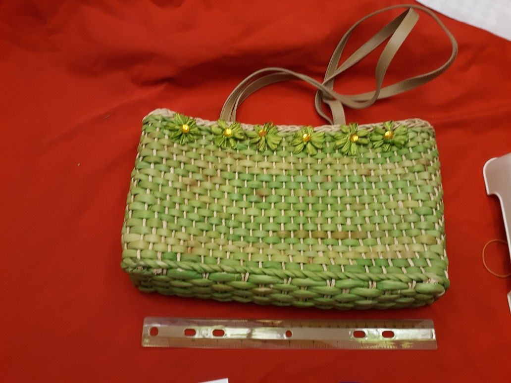 Purse Green Woven