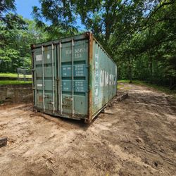 Green 20' Standard Shipping Container — Used, Weather-Tight, Delivery Available